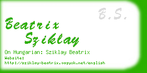 beatrix sziklay business card